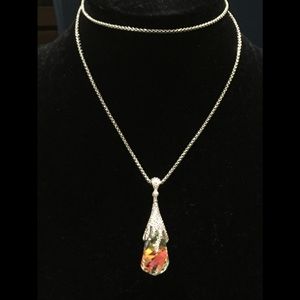 Stainless steel with Swarovski crystal drop